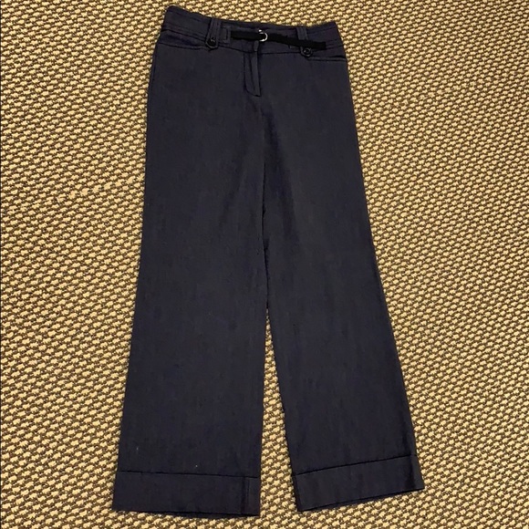 Ann Taylor LOFT charcoal slacks pants w/cuff Sz 4 - Picture 1 of 6